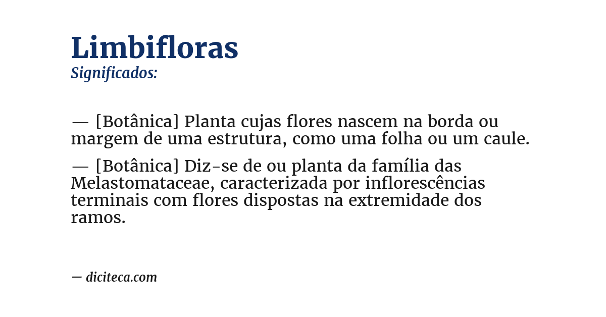 Significado de limbifloras