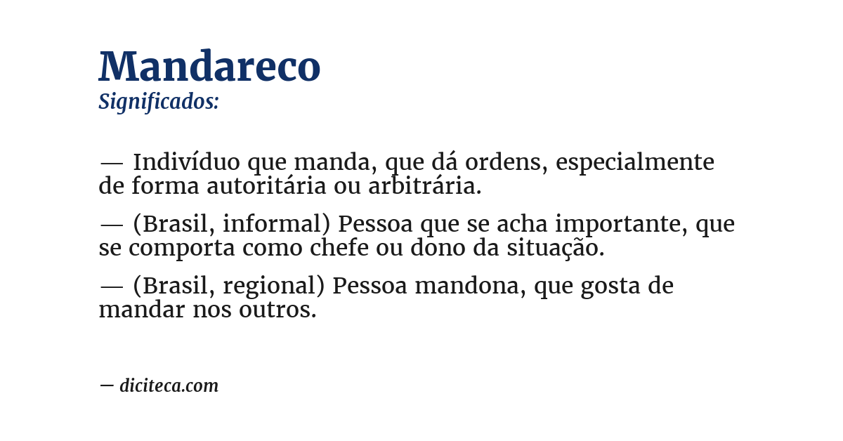 Significado de mandareco