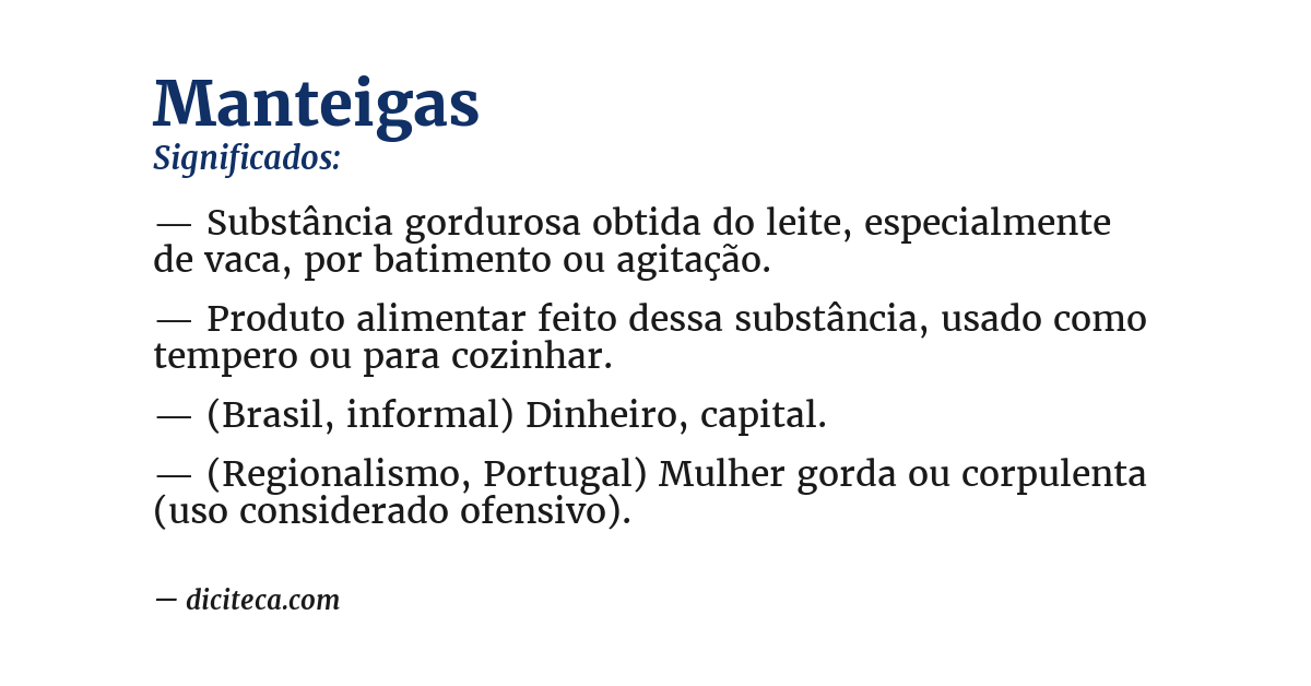 Significado de manteigas