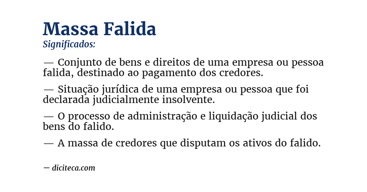 Significado de massa falida