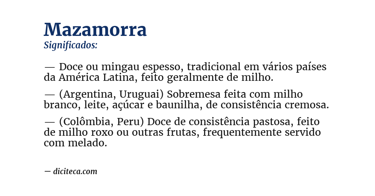 Significado de mazamorra