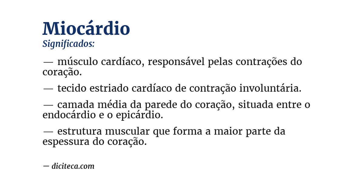 Significado de miocárdio