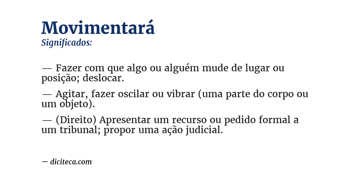 Significado de movimentará