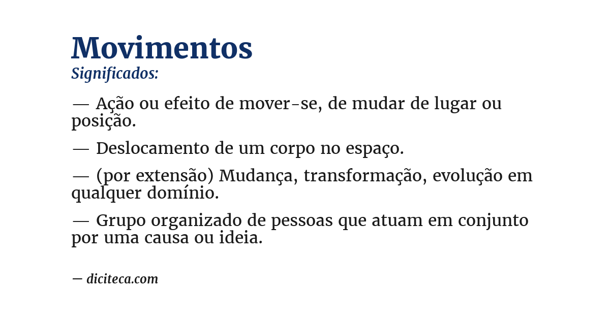 Significado de movimentos