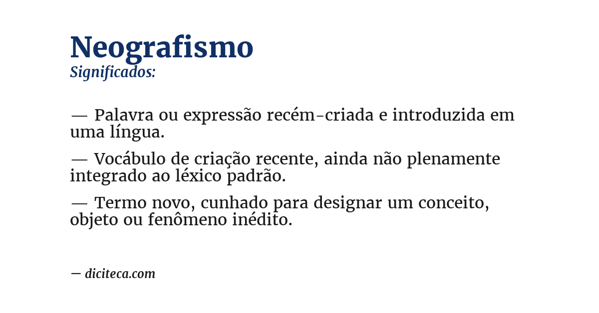 Significado de neografismo