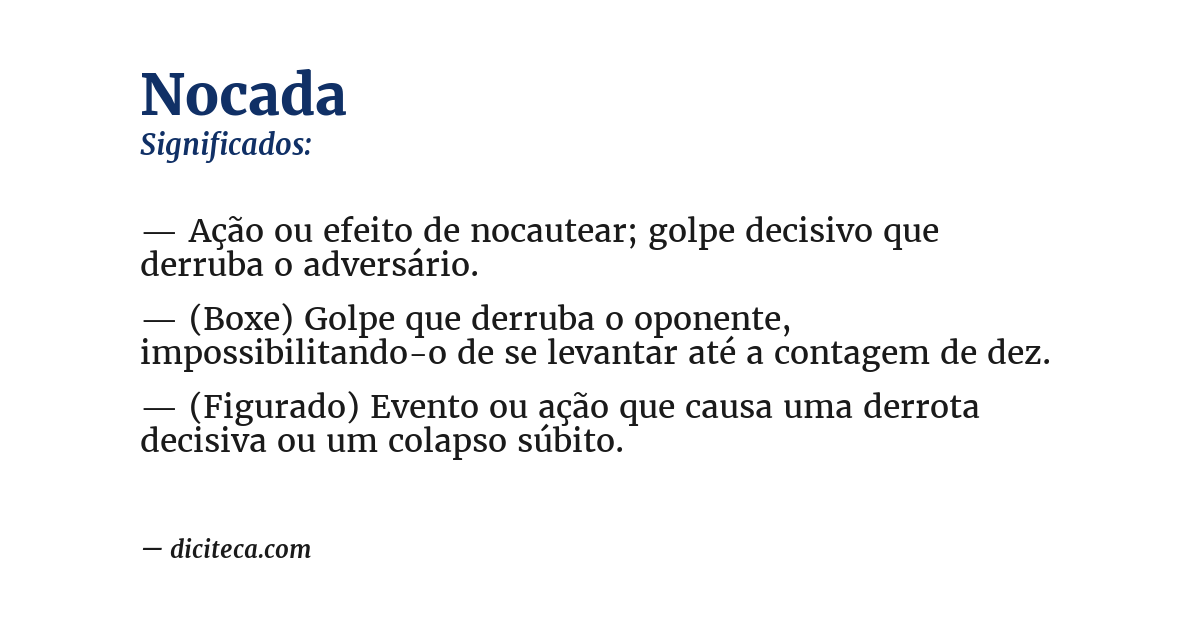 Significado de nocada