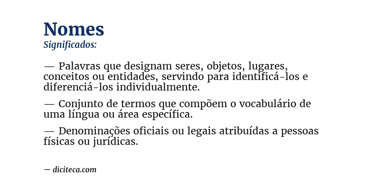 Significado de nomes