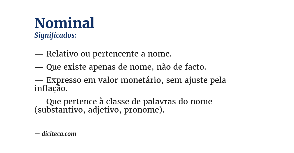 Significado de nominal