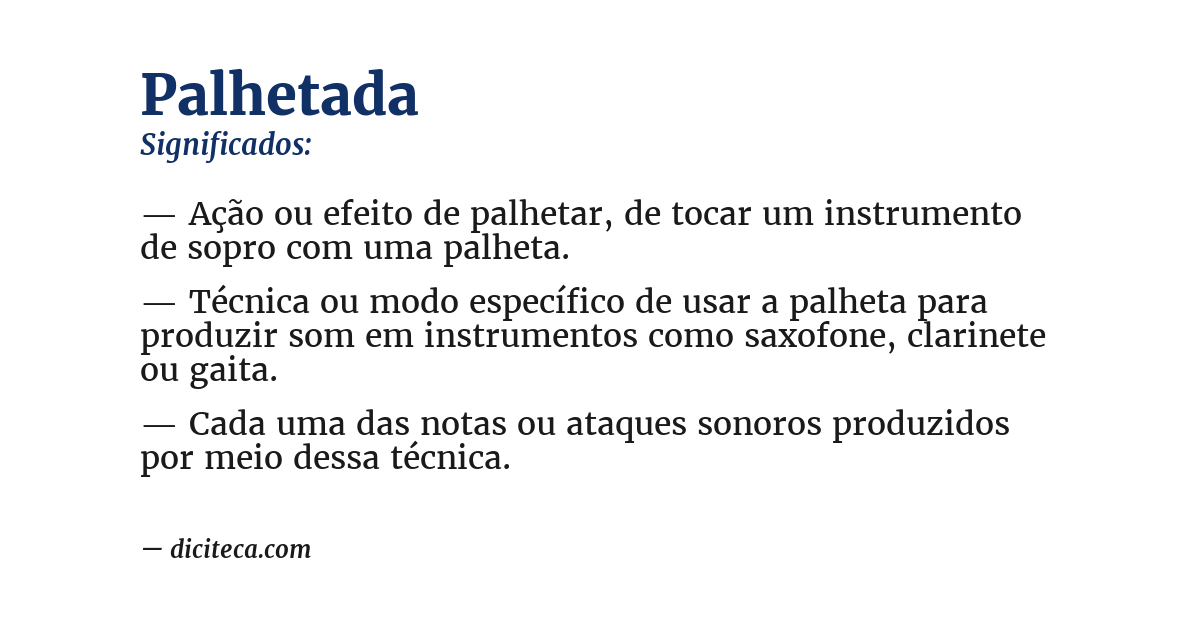 Significado de palhetada