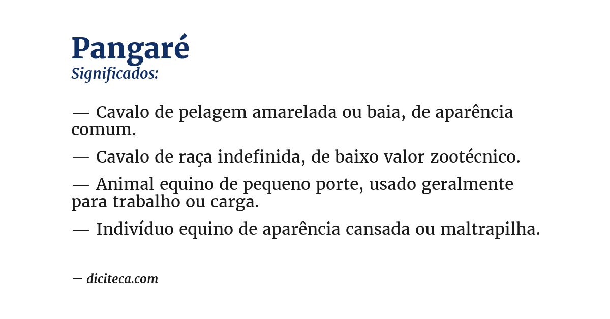 Significado de pangaré