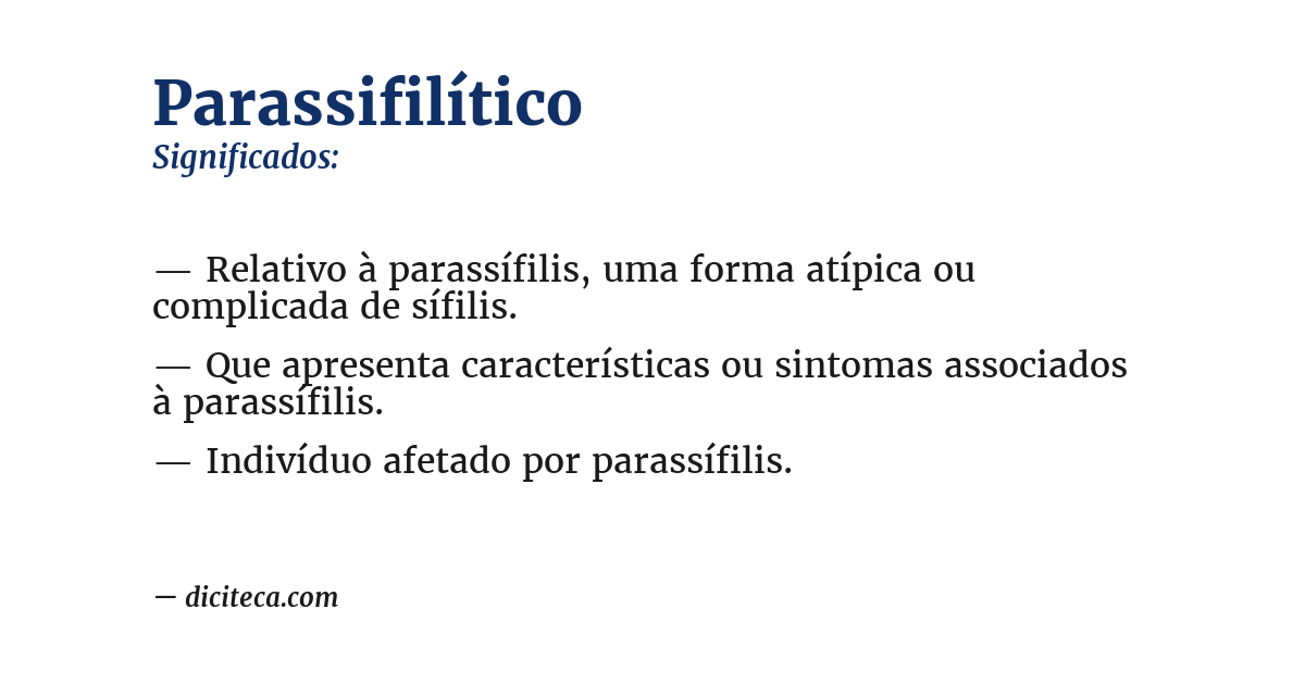 Significado de parassifilítico