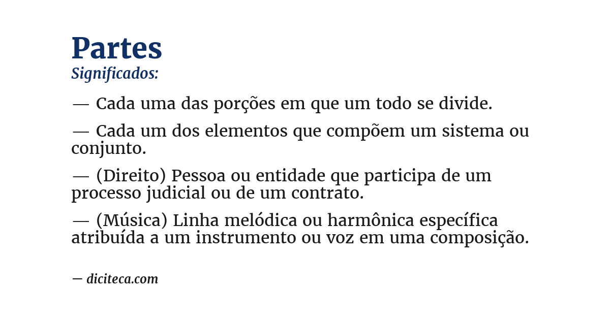 Significado de partes