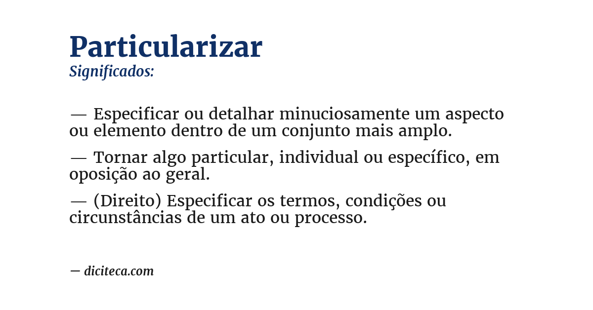 Significado de particularizar