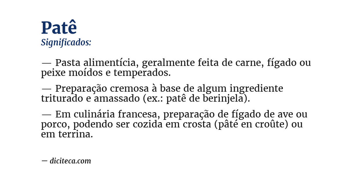 Significado de patê