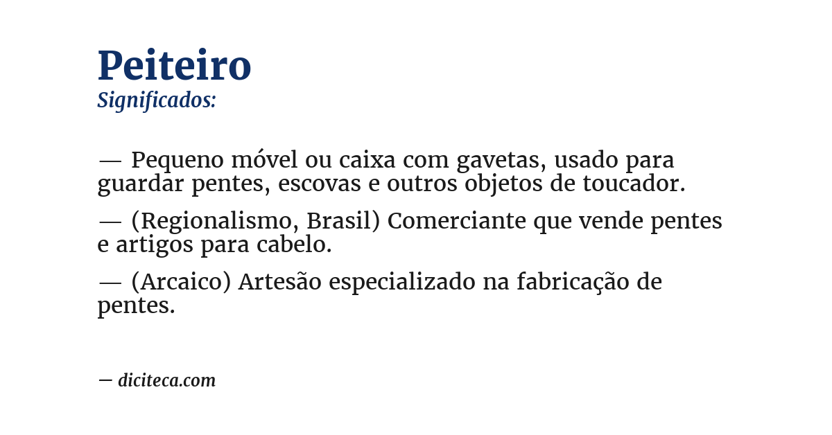 Significado de peiteiro