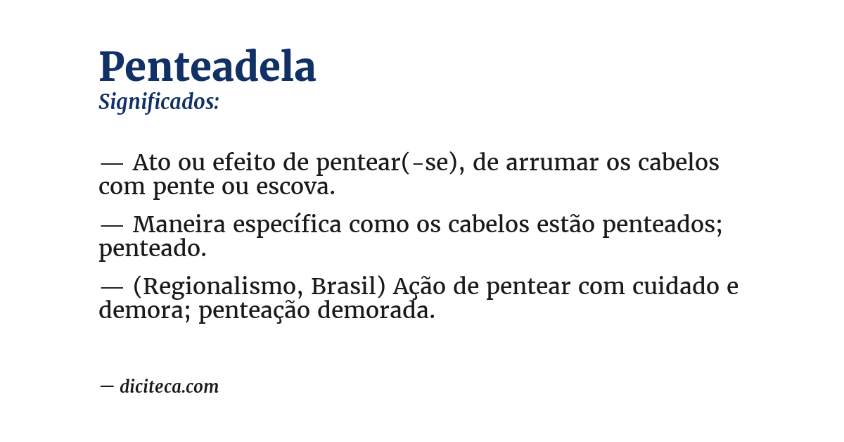 Significado de penteadela