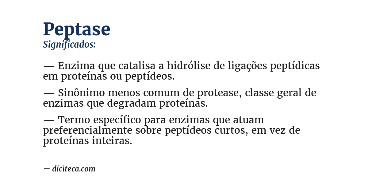 Significado de peptase