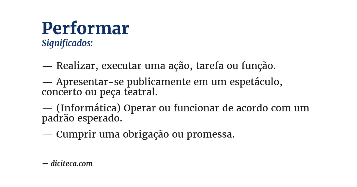 Significado de performar