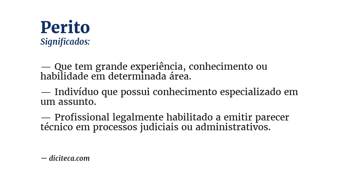 Significado de perito