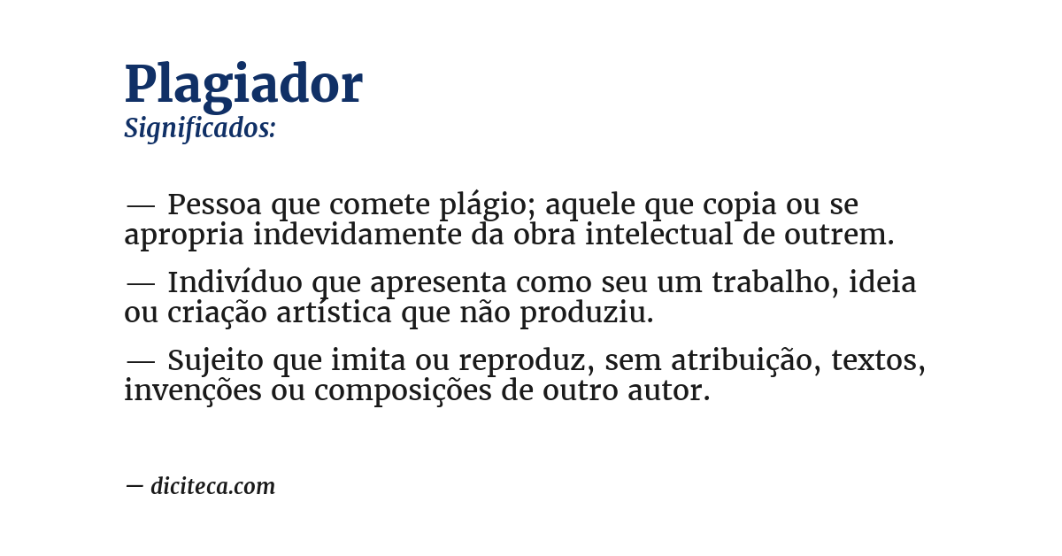 Significado de plagiador