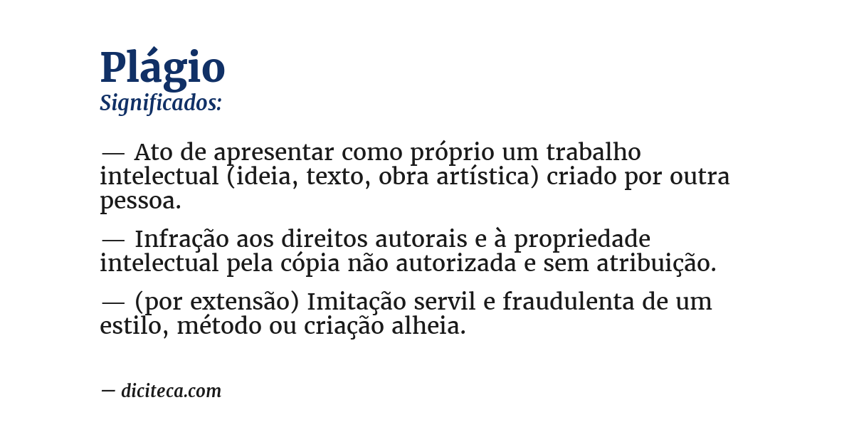 Significado de plágio