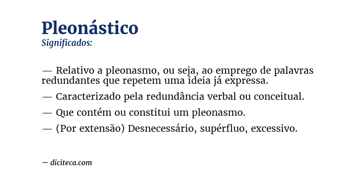 Significado de pleonástico