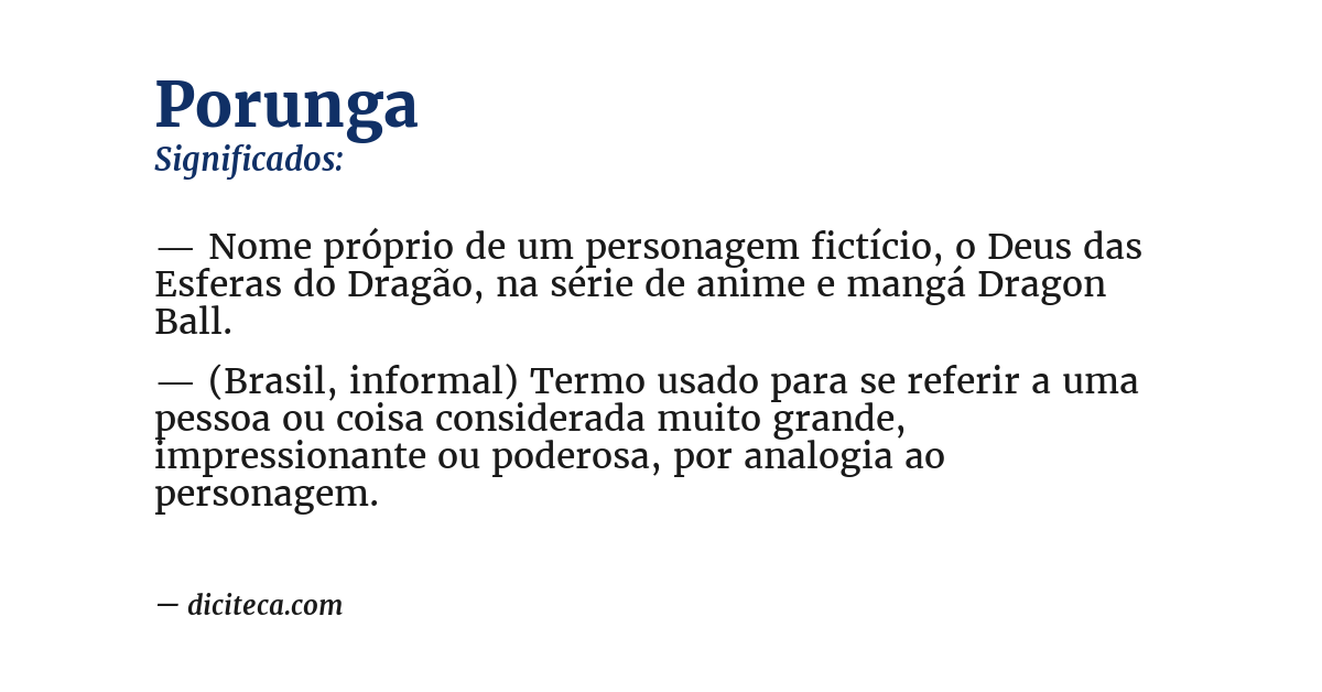 Significado de porunga