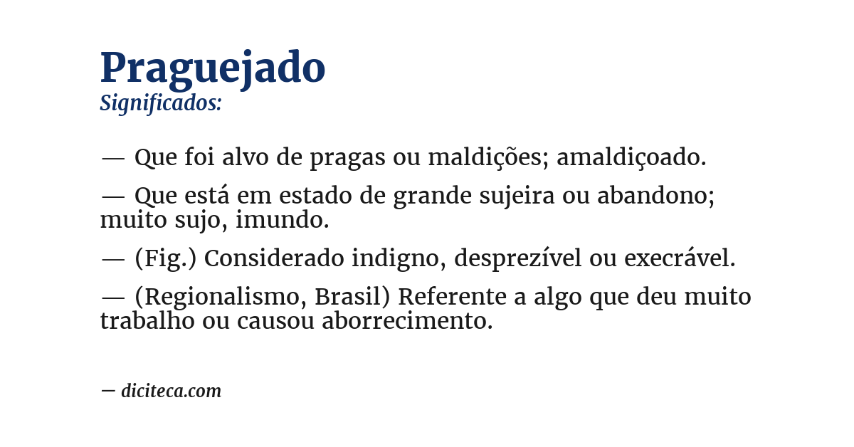 Significado de praguejado