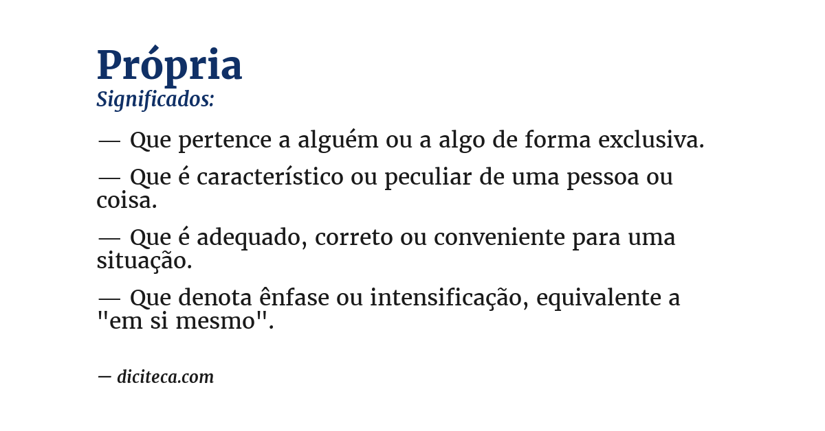 Significado de própria