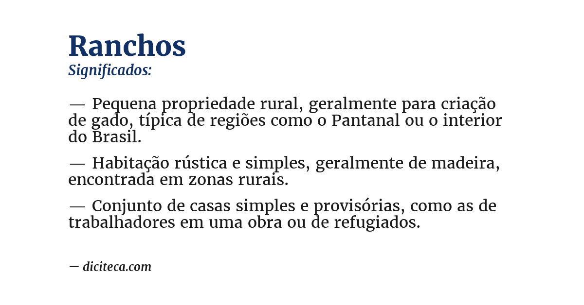 Significado de ranchos