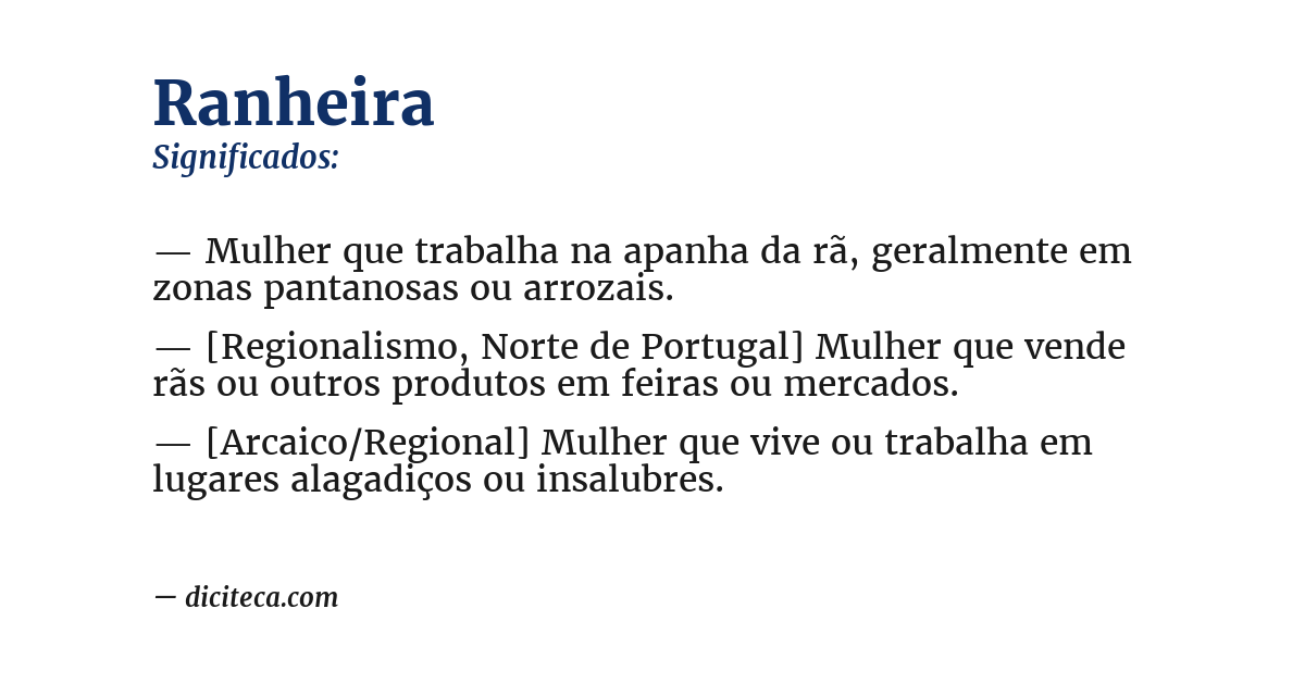 Significado de ranheira