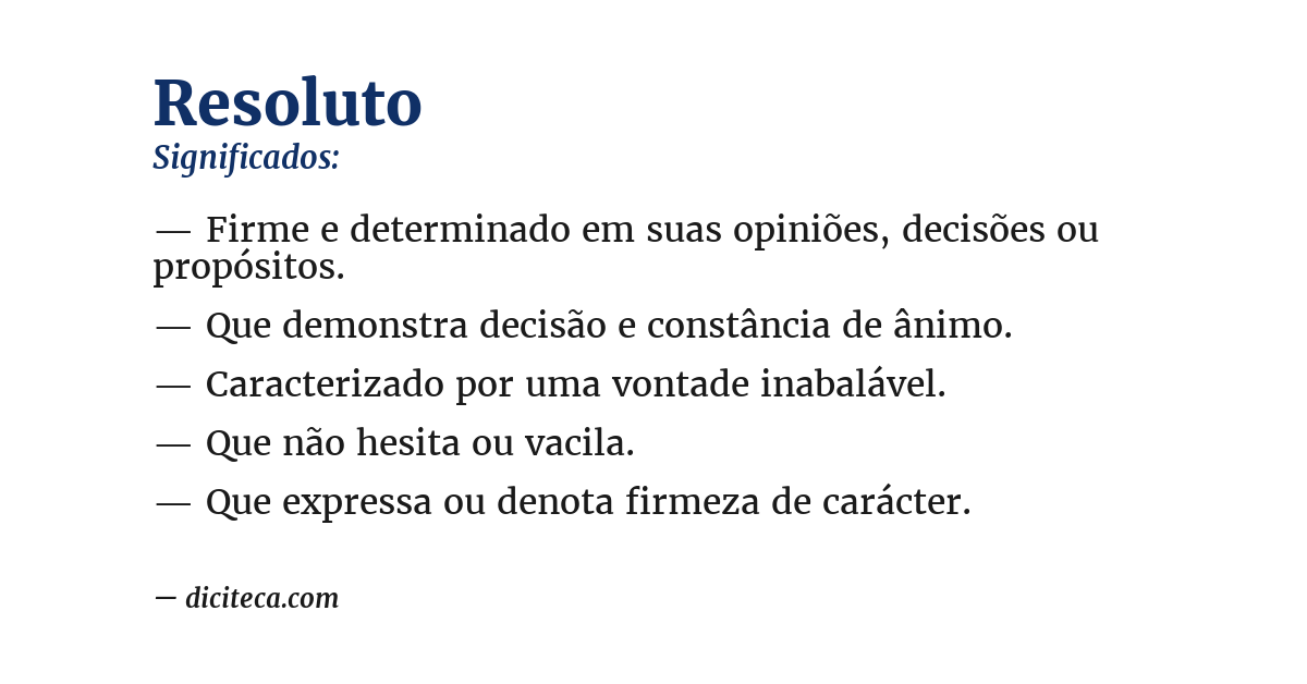 Significado de resoluto