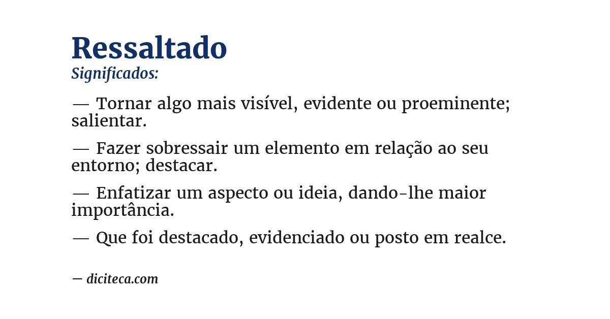 Significado de ressaltado