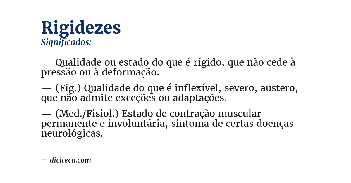 Significado de rigidezes