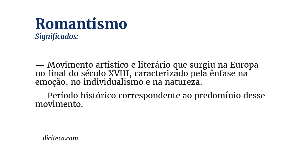 Significado de romantismo
