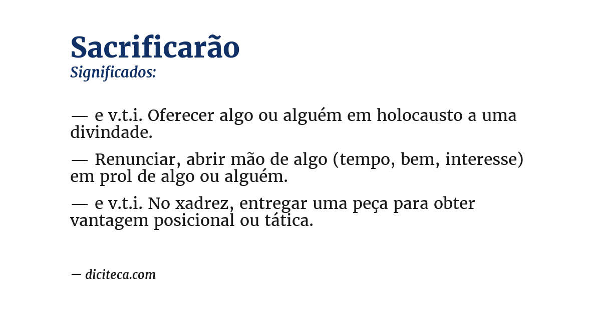 Significado de sacrificarão