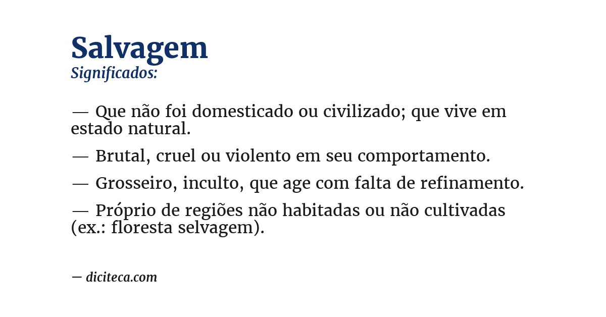 Significado de salvagem
