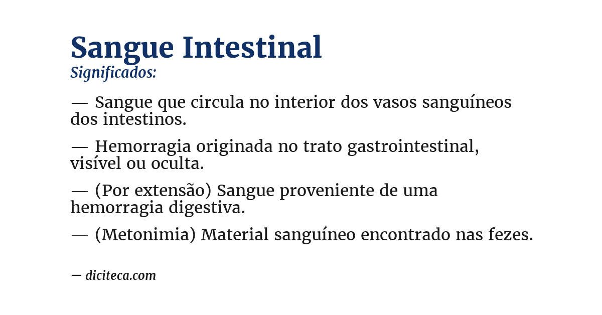 Significado de sangue intestinal