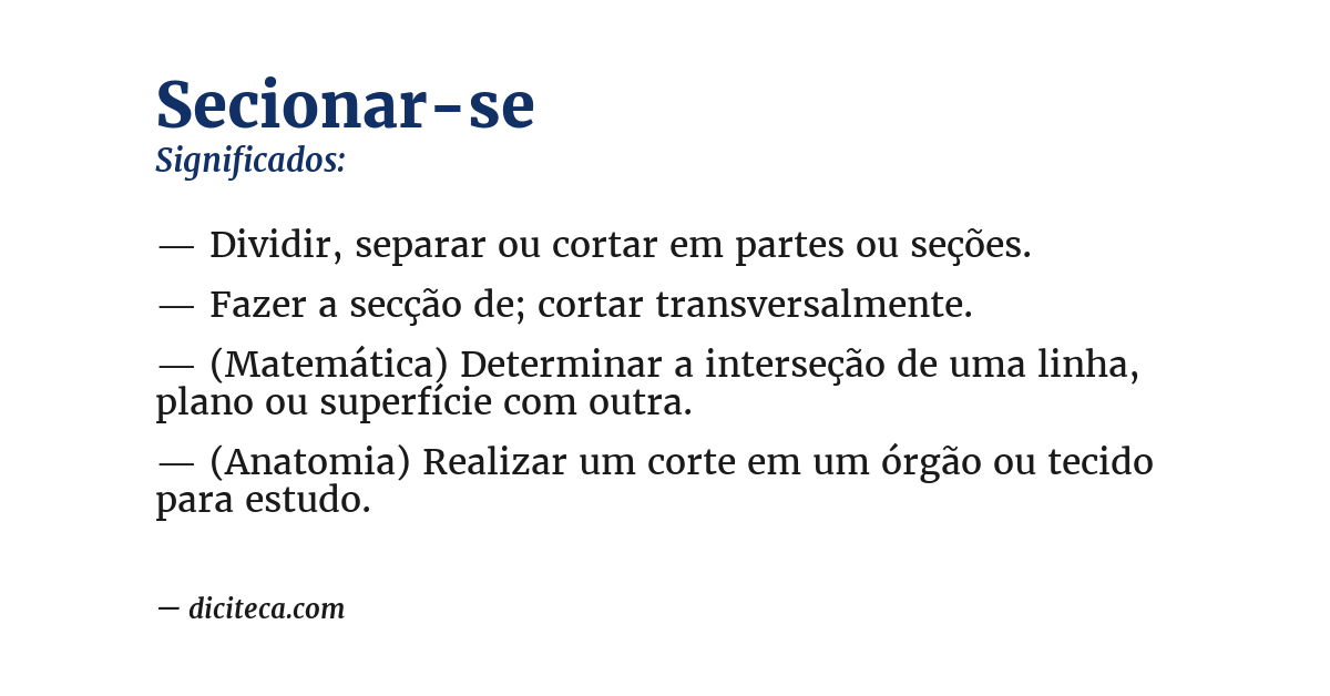Significado de secionar-se