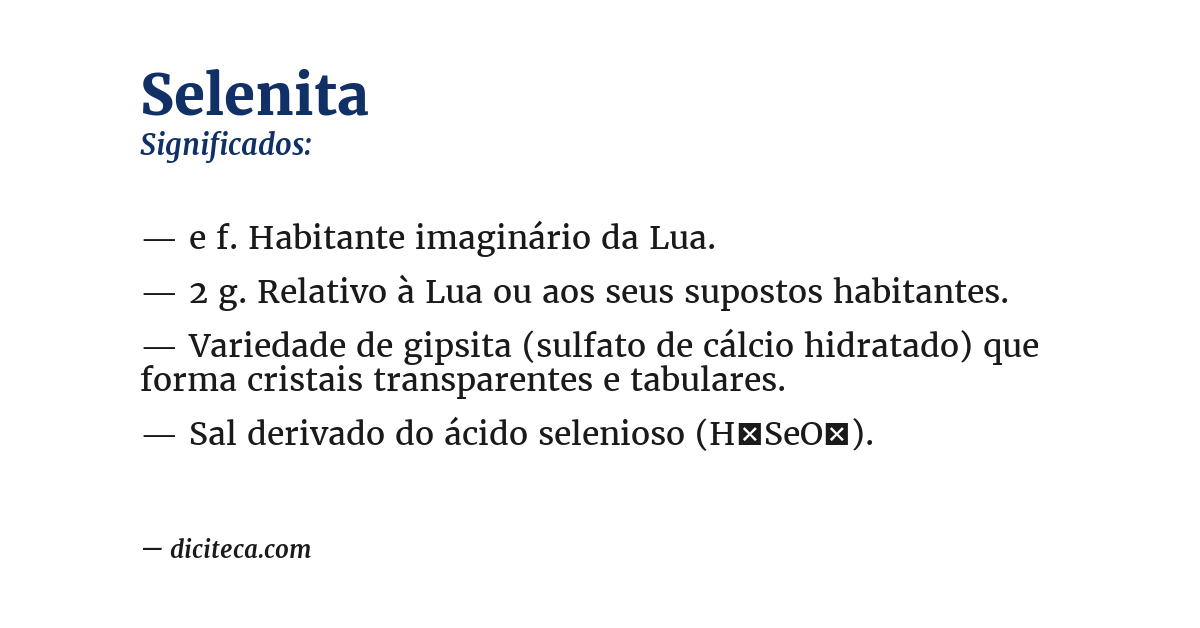 Significado de selenita