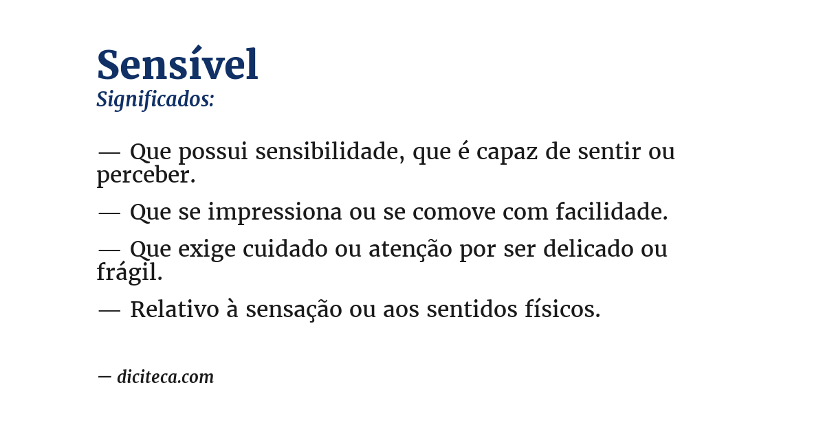 Significado de sensível