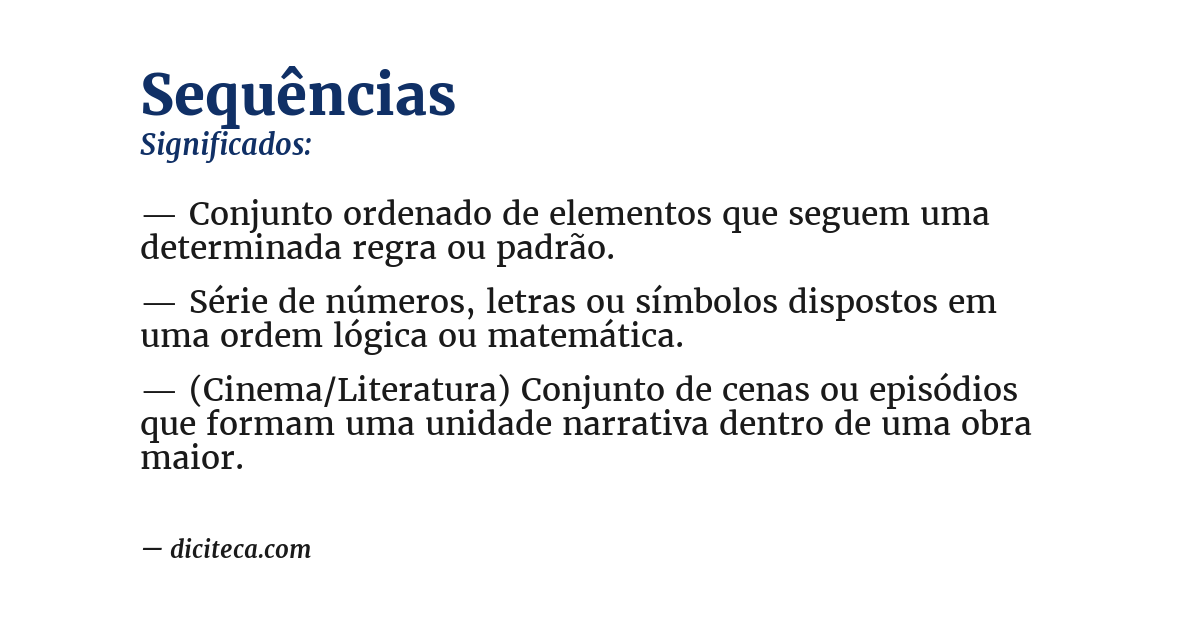 Significado de sequências