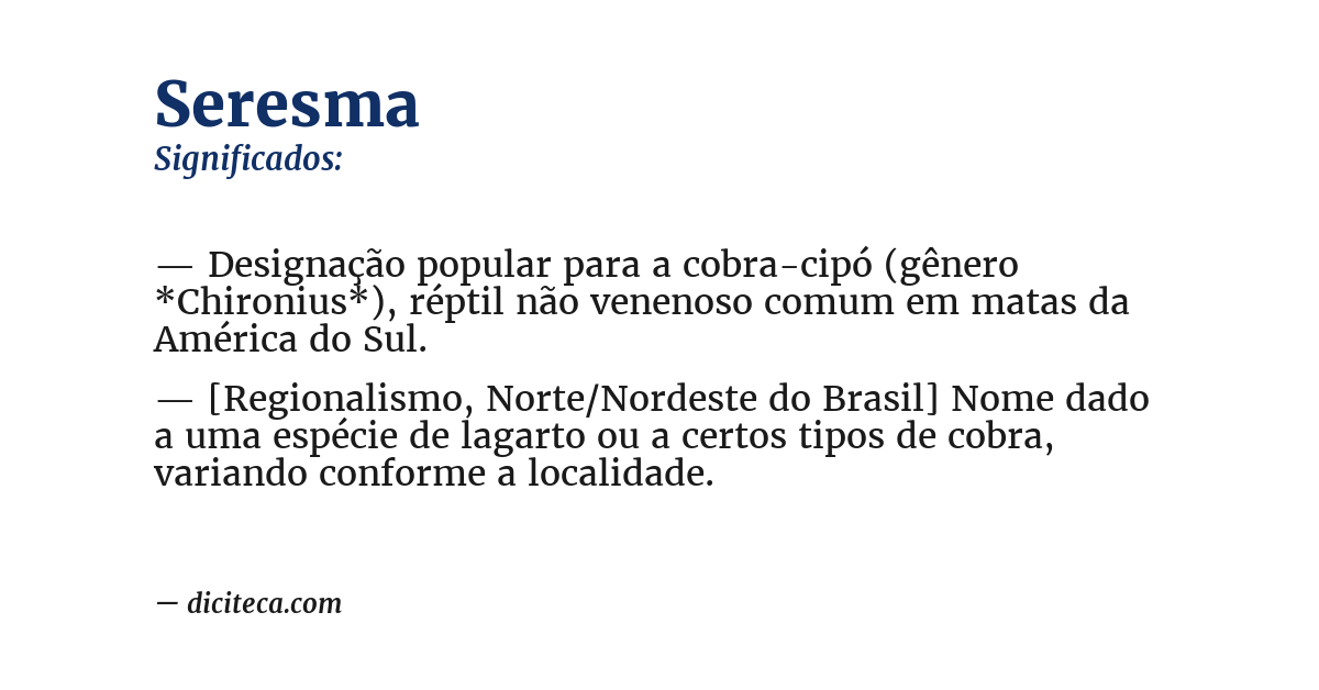 Significado de seresma