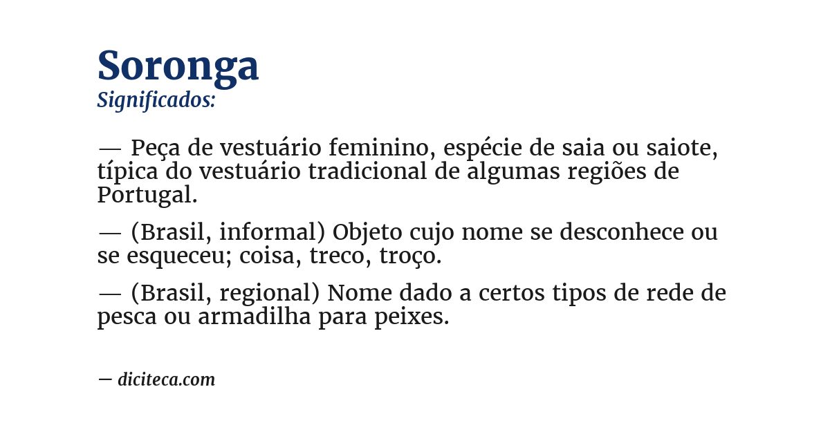 Significado de soronga