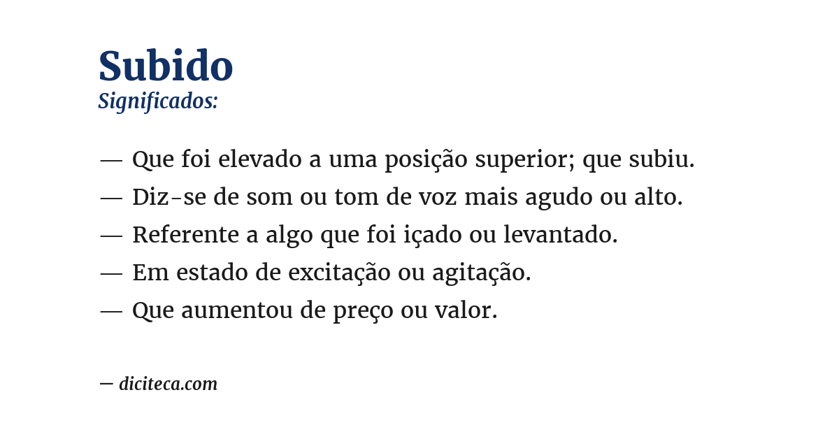 Significado de subido