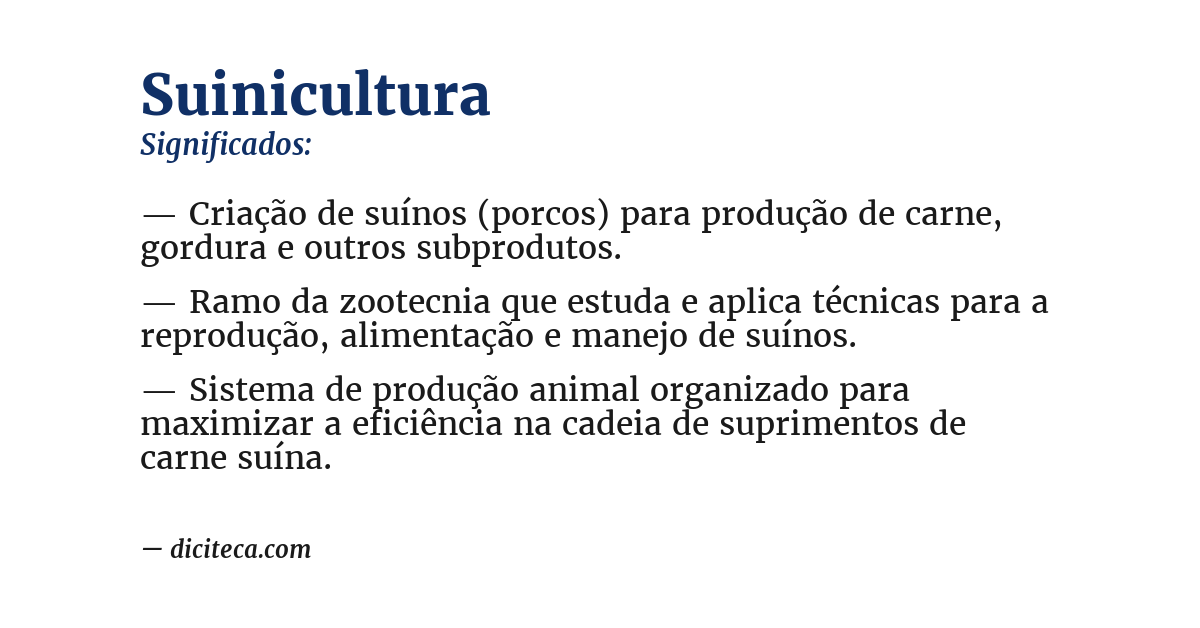 Significado de suinicultura
