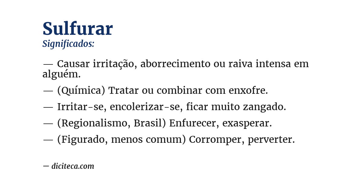 Significado de sulfurar