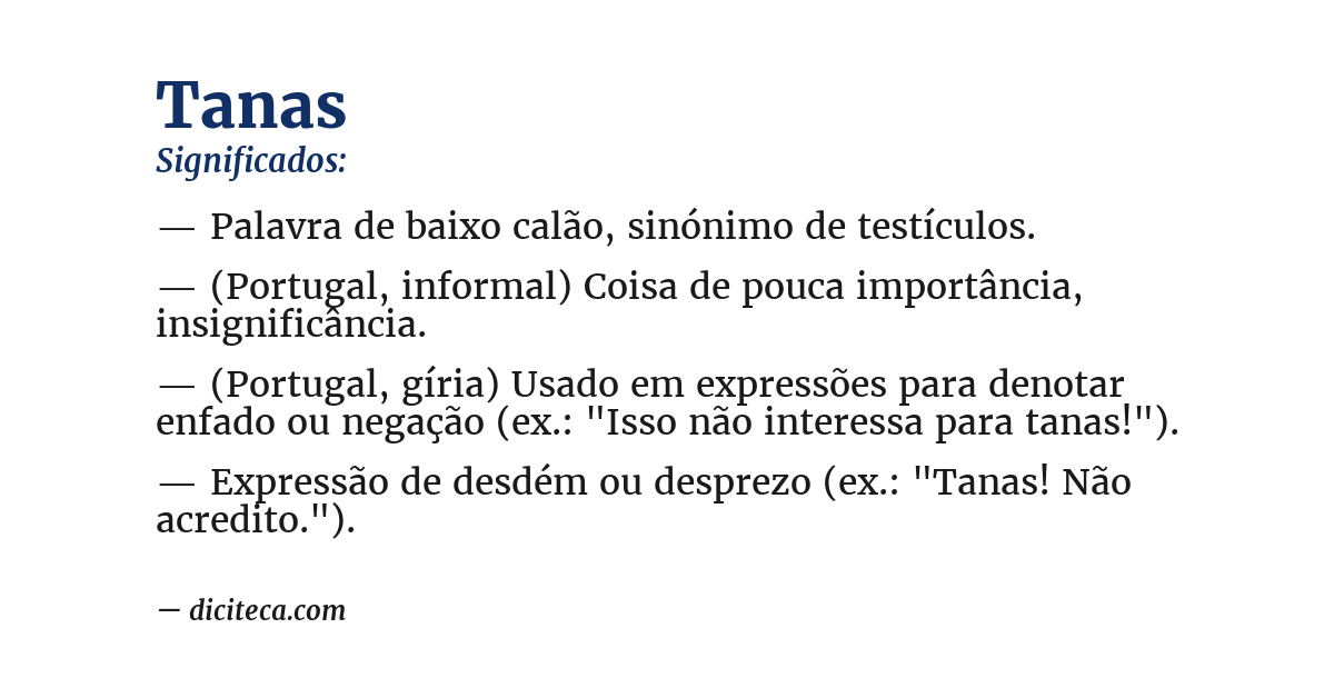 Significado de tanas