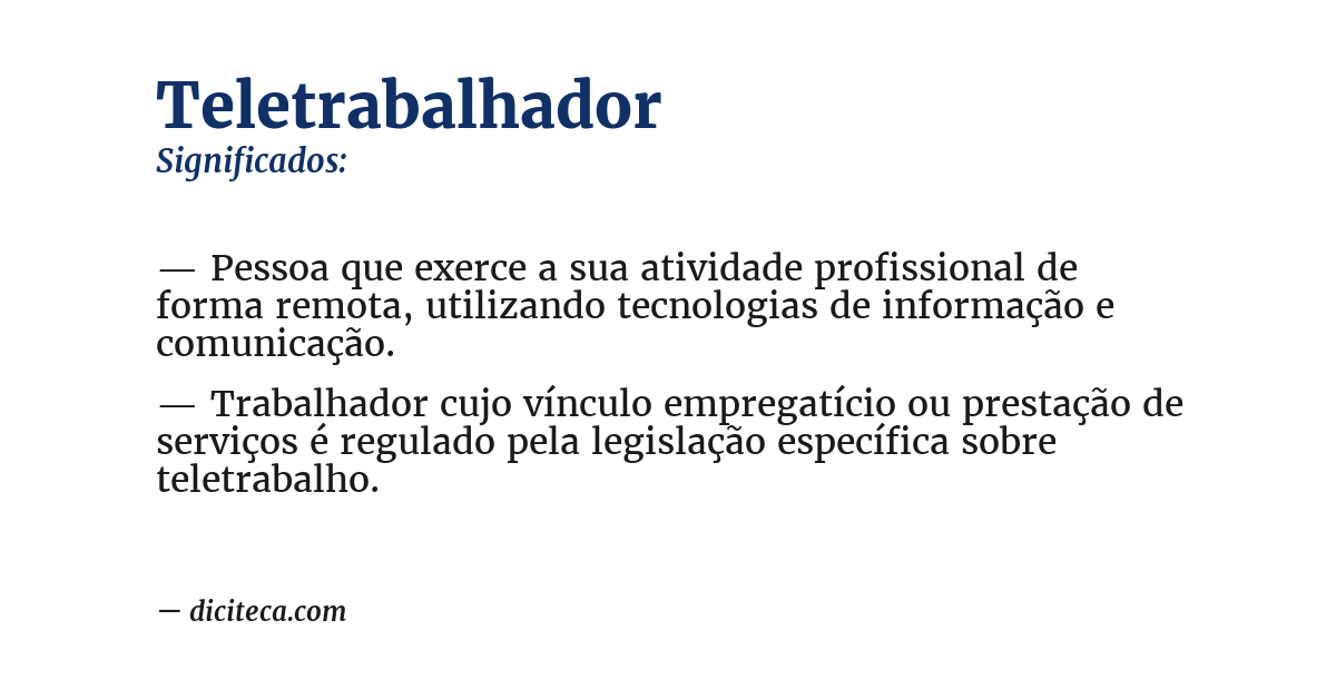 Significado de teletrabalhador