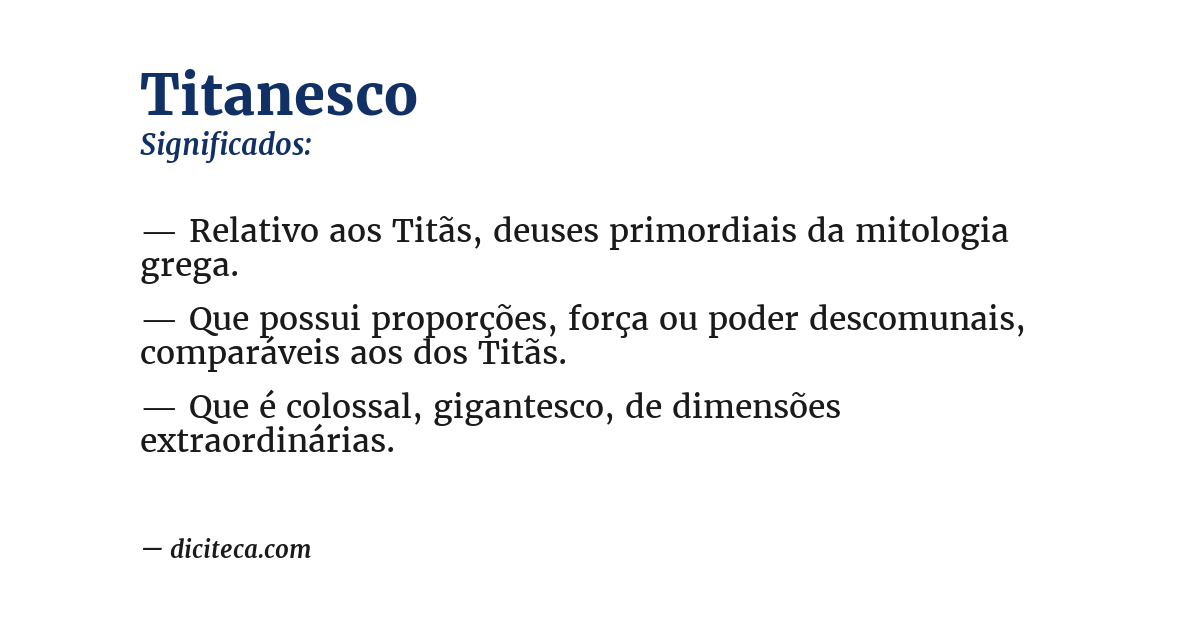 Significado de titanesco